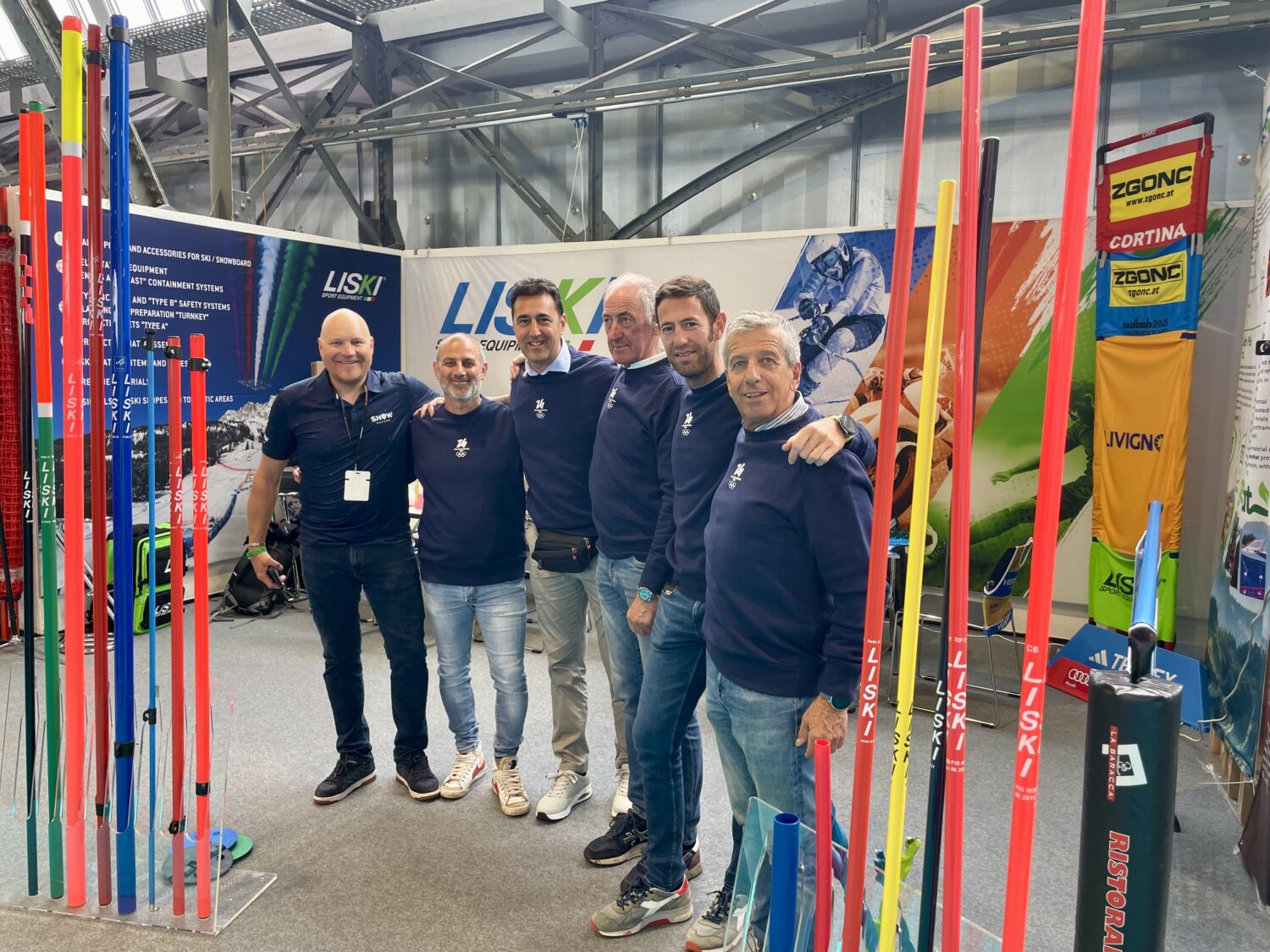 Liski Sport Equipment products, such as slalom poles and safety gear, showing their global role in sports training and safety.